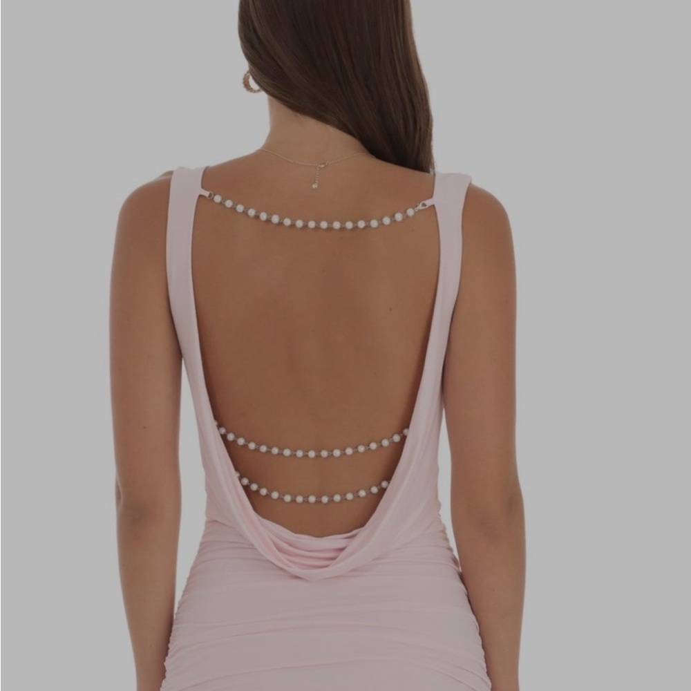 Lucy in the Sky Pink Draped Sleeveless Dress - Picture 6 of 6